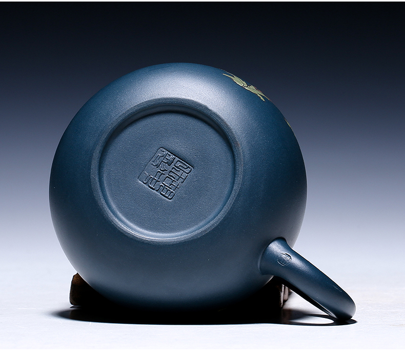 純手工紫砂壺，小巧琺瑯印花紫砂壺